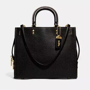 Coach Rogue Black Leather Shoulder Bag